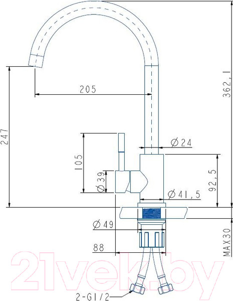Изображение товара Смеситель Arfeka Sirio (сатин)