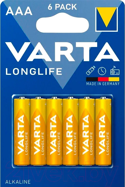 Изображение товара Комплект батареек Varta Longlife LR03 (6шт)