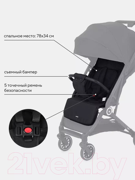 Изображение товара Детская прогулочная коляска Rant Basic Juno / RA302 (Graphite)