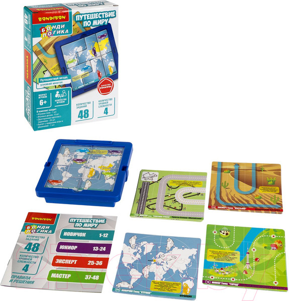 Изображение товара Игра-головоломка Bondibon БондиЛогика Путешествие по миру / ВВ6335
