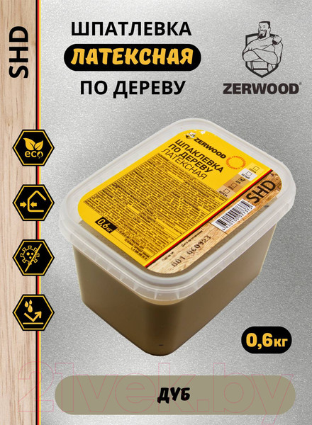 Изображение товара Шпатлевка готовая Zerwood SHD по дереву латексная (600г, дуб)