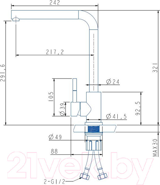 Изображение товара Смеситель ZORG Pitatia (черный опал)
