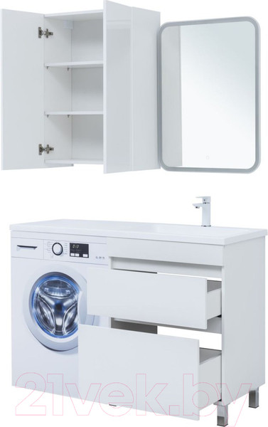 Изображение товара Тумба под умывальник Aquanet Вега 58 / 329124 (белый глянец)