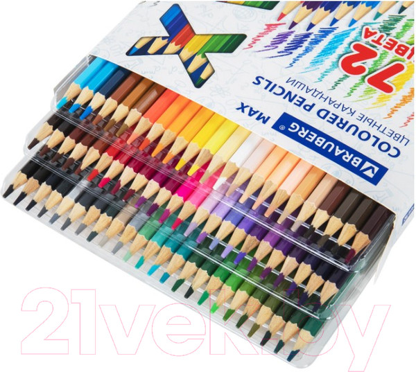 Изображение товара Набор цветных карандашей Brauberg Max / 181861 (72цв)