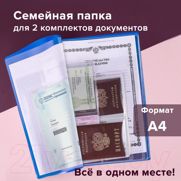 Изображение товара Папка для бумаг Staff Для семейных документов / 237806 (синий)