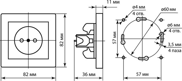 Изображение товара Розетка TDM Сенеж / SQ1816-0230 (серебристый металлик)