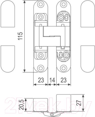 Изображение товара Петля дверная AGB Eclipse 3.0 E30200.02.34 (матовый хром)