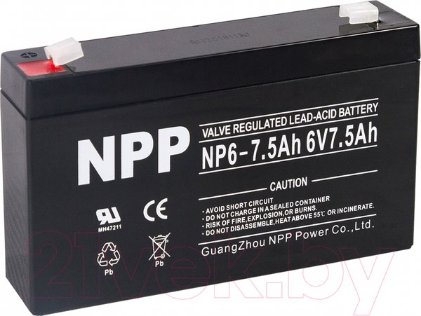 Изображение товара Аккумуляторная батарея NPP NP6 7.5Ah 6V