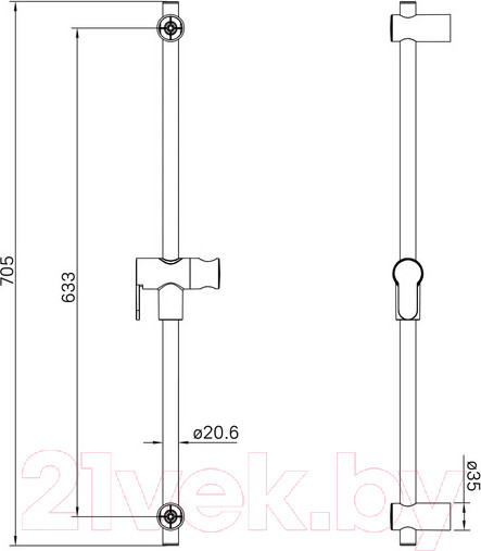 Изображение товара Душевая стойка IDDIS Ray RAY70BCi17 (хром матовый)