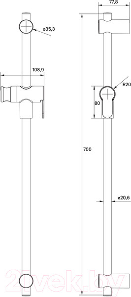 Изображение товара Душевая стойка IDDIS Ray RAY70MGi17 (золото матовый)