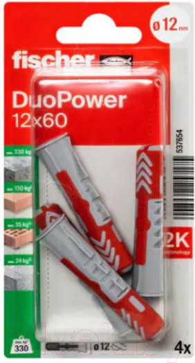 Изображение товара Дюбель универсальный FISCHER Duopower 12x60 / 537654  (4шт)