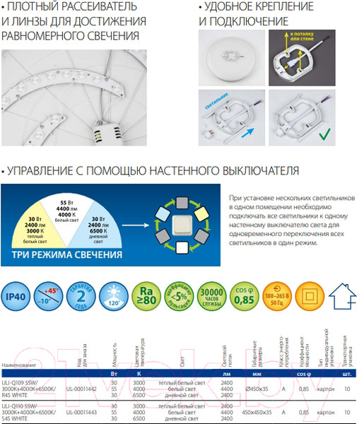 Изображение товара Потолочный светильник Volpe ULI-Q109 / UL-00011442