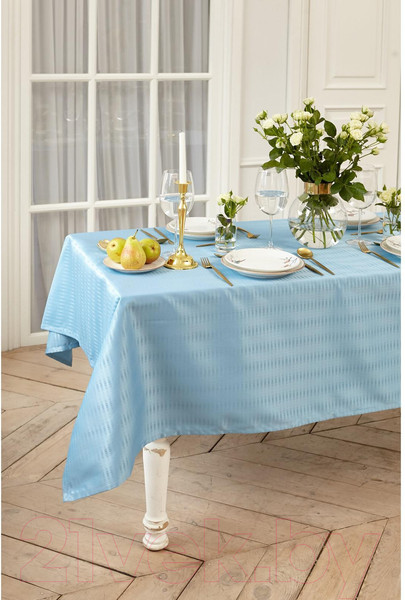 Изображение товара Скатерть Этель Shine / 6974210 (150x250, серый/синий)