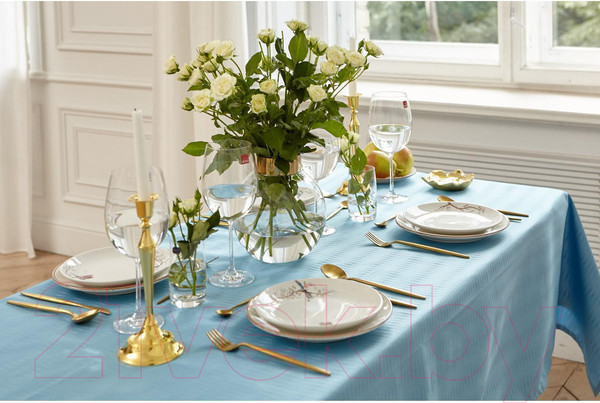 Изображение товара Скатерть Этель Shine / 6974210 (150x250, серый/синий)