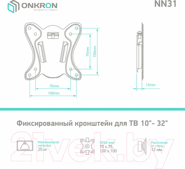 Изображение товара Кронштейн для телевизора Onkron NN31 (черный)