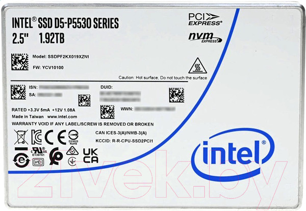 Изображение товара SSD диск Intel D5-P5530 1.92TB (SSDPF2KX019XZN1)