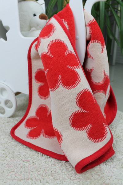 Изображение товара Покрывало для малышей Klippan Ромашки 70x90 (красный)