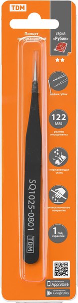 Изображение товара Пинцет монтажный TDM SQ1025-0801
