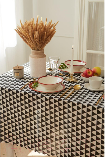 Изображение товара Скатерть Доляна Треугольники 145x145 / 5985633