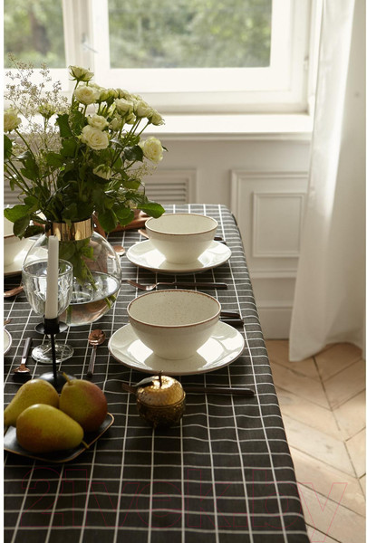 Изображение товара Скатерть Доляна Клетка 145x200 / 5985630 (черный)