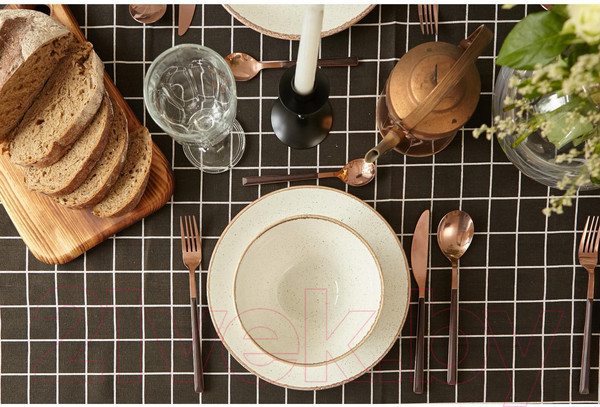 Изображение товара Скатерть Доляна Клетка 145x200 / 5985630 (черный)