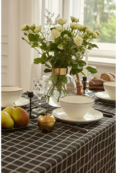 Изображение товара Скатерть Доляна Клетка 145x200 / 5985630 (черный)