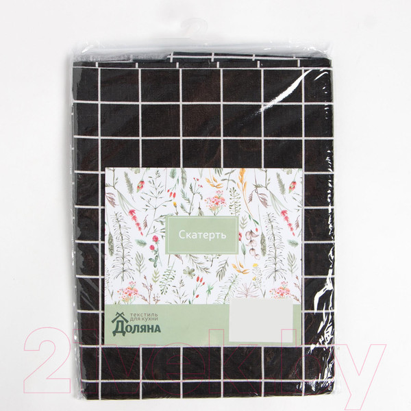 Изображение товара Скатерть Доляна Клетка 145x200 / 5985630 (черный)