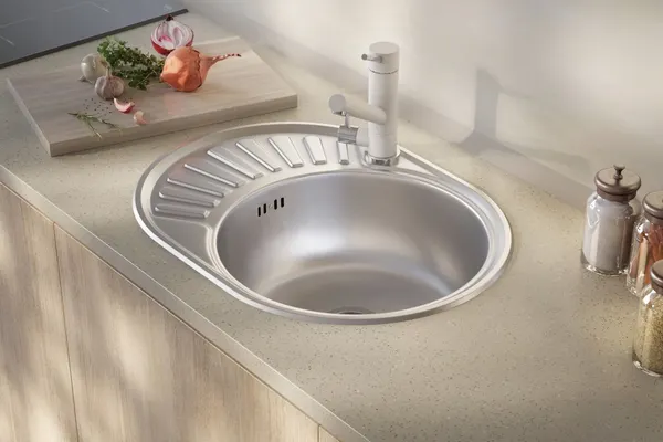 Изображение товара Мойка кухонная КромРус EC 257 RUS (чаша справа)