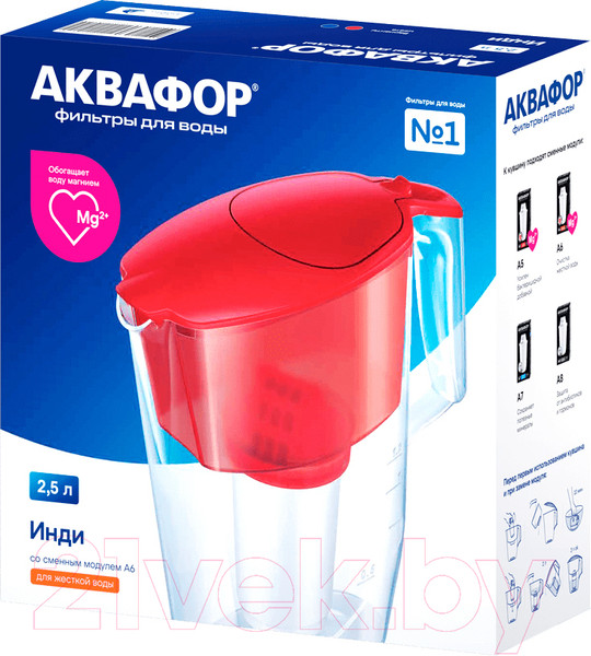 Изображение товара Фильтр-кувшин Аквафор Инди P87А6F (рубин)