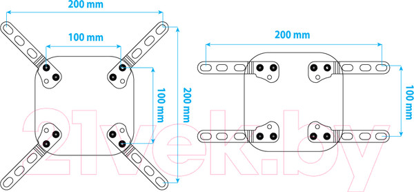 Изображение товара Адаптер для кронштейна Kromax Adapter-200 (черный)