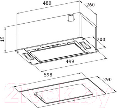 Изображение товара Вытяжка скрытая ZORG Asta 850 60 M (черный)