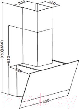 Изображение товара Вытяжка наклонная ZORG Alma 1080 60 S (белый)