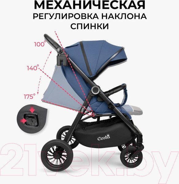 Изображение товара Детская прогулочная коляска Costa Vita / VT-12 (сапфир)