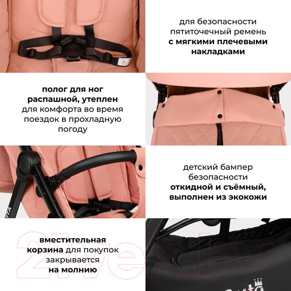 Изображение товара Детская прогулочная коляска Costa Vita / VT-9 (пыльная роза)