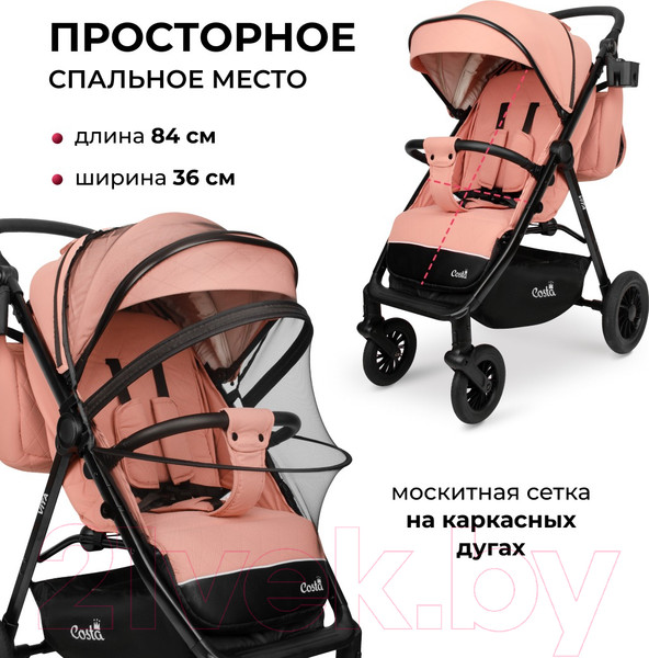 Изображение товара Детская прогулочная коляска Costa Vita / VT-9 (пыльная роза)