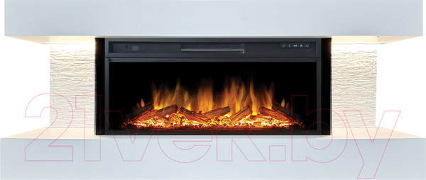 Изображение товара Каминокомплект Смолком Madison V42 + Vision 42 LOG LED (бьянко белый)