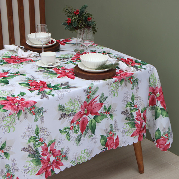 Изображение товара Скатерть Доляна Рождественский букет 110x145 / 9580635