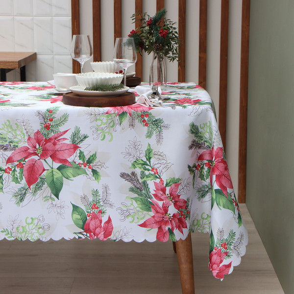 Изображение товара Скатерть Доляна Рождественский букет 110x145 / 9580635