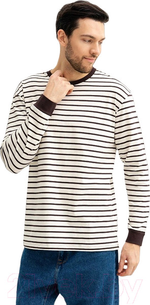 Изображение товара Лонгслив Mark Formelle 121811/1 (р.96-170/176, молочно-шоколадная полоска)