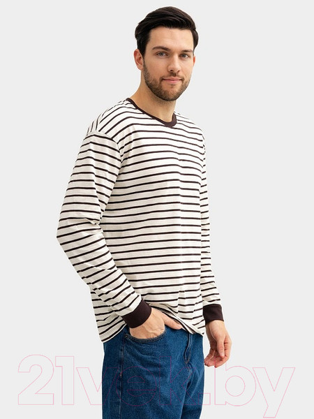 Изображение товара Лонгслив Mark Formelle 121811/1 (р.96-170/176, молочно-шоколадная полоска)