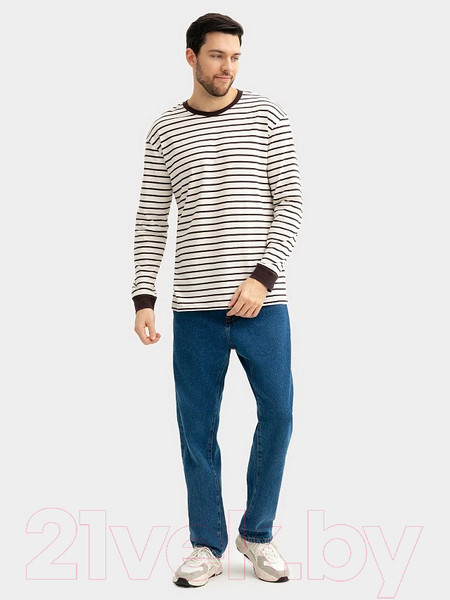 Изображение товара Лонгслив Mark Formelle 121811/1 (р.100-170/176, молочно-шоколадная полоска)