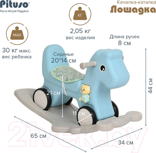 Изображение товара Качалка-каталка Pituso Лошадка / YYST-237 (серый)