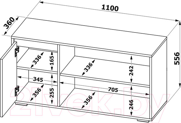 Изображение товара Тумба Сокол-Мебель Т-2 (бетон/белый)