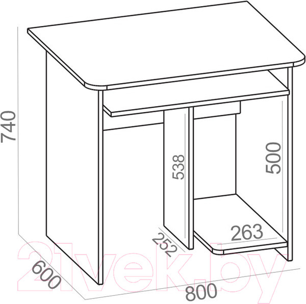 Изображение товара Компьютерный стол Сокол-Мебель КСТ-21.1 (дуб сонома)