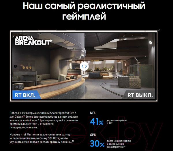 Изображение товара Смартфон Samsung Galaxy S24 Ultra 12GB/512GB / SM-S928BZTHCAU (Titanium Gray)