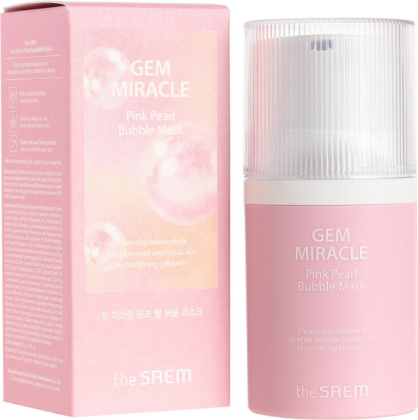 Изображение товара Маска для лица кремовая The Saem Gem Miracle Pink Pearl Bubble Mask (50мл)
