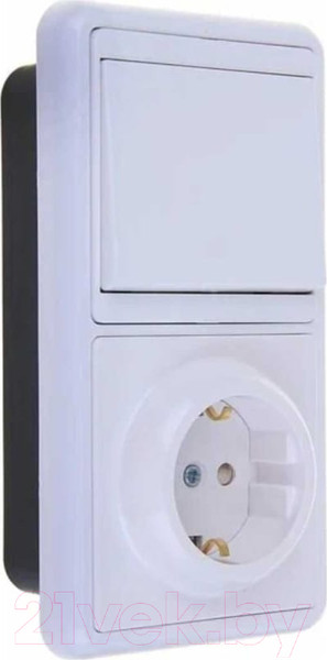 Изображение товара Блок выключатель+розетка Кунцево-Электро БКВР 034 Бэлла