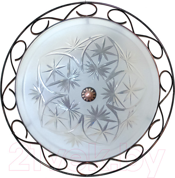 Изображение товара Потолочный светильник Элетех Искра 500 НПБ 01-3x60-161 / 1005151679 (прозрачный матовый/медь)