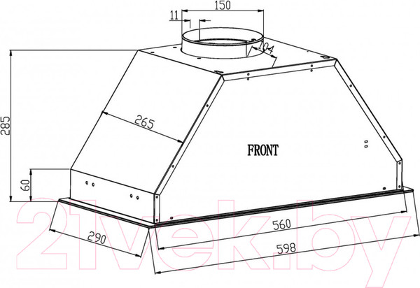 Изображение товара Вытяжка скрытая Schtoff HGT 60 (черный)