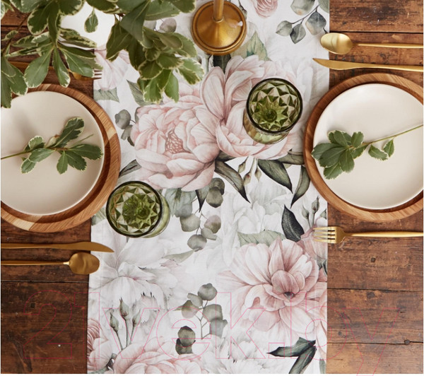 Изображение товара Дорожка на стол Этель Пионы / 5376621 (40x145)